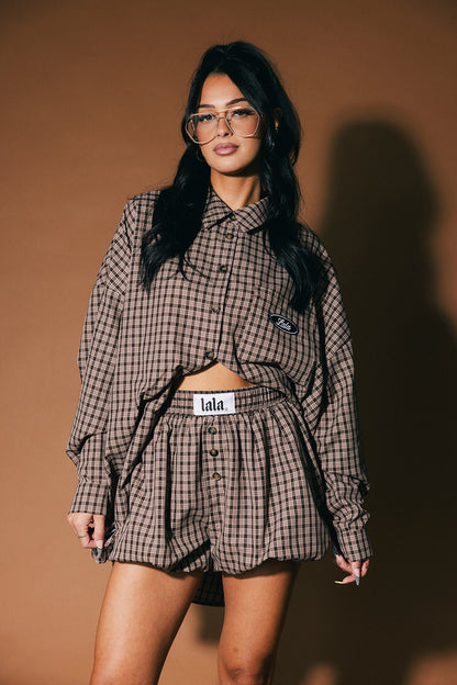 Big Heart Bloomer Boxer Shorts in Brown - Dressed in Lala