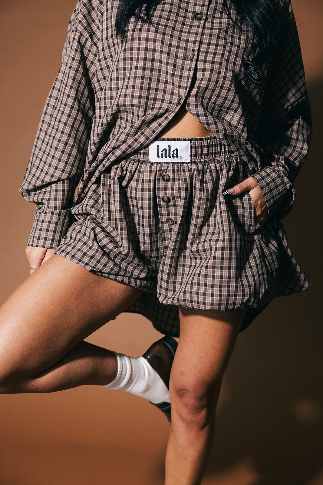 Big Heart Bloomer Boxer Shorts in Brown - Dressed in Lala