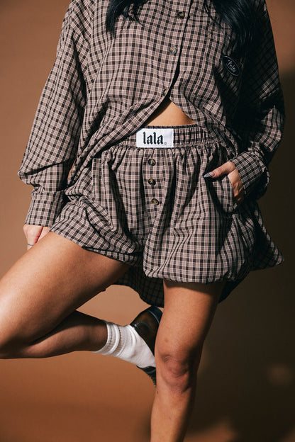 Big Heart Bloomer Boxer Shorts in Brown - Dressed in Lala