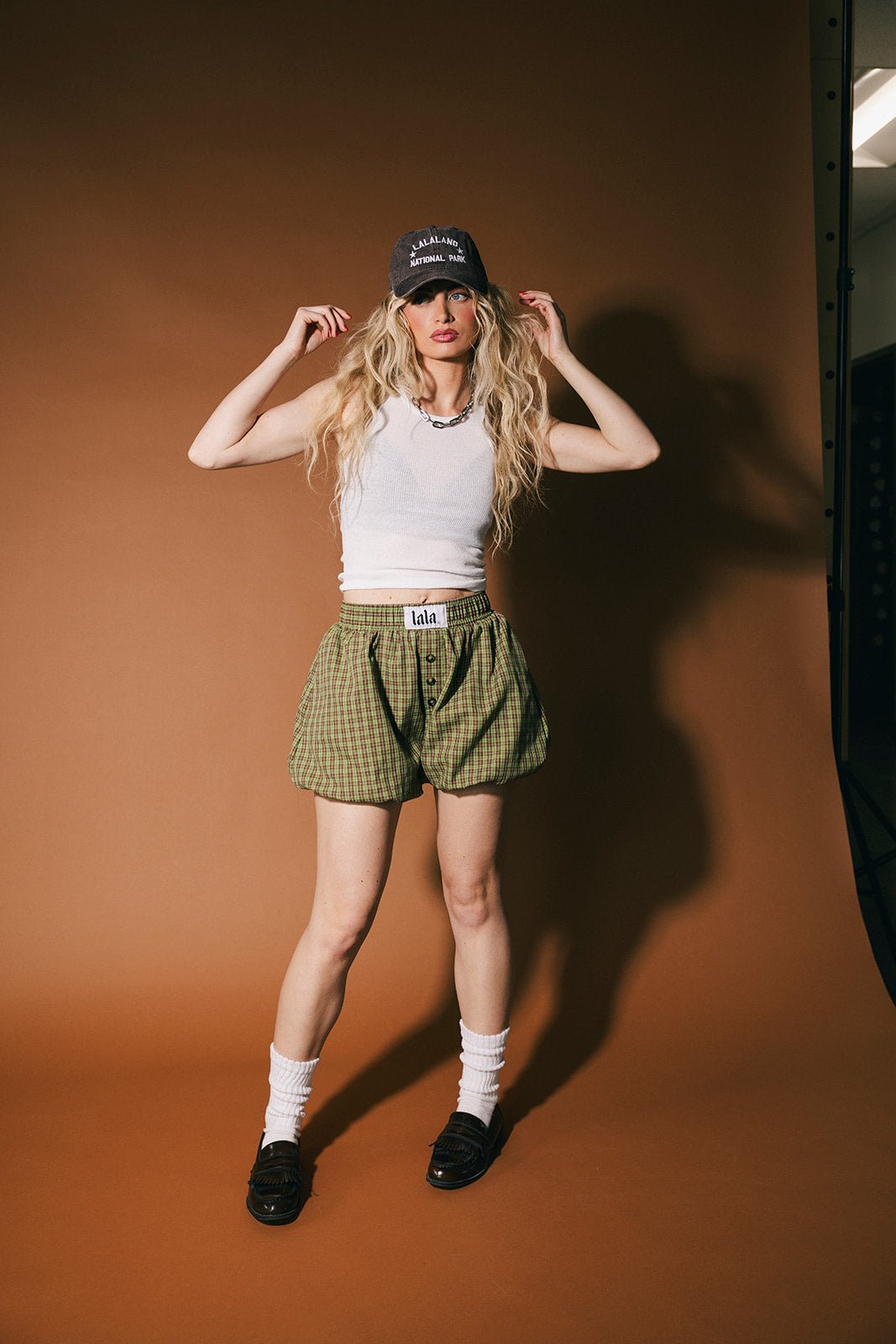 Big Heart Bloomer Boxer Shorts in Olive Green - Dressed in Lala