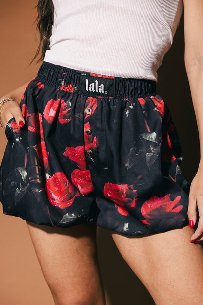 Big Heart Bloomer Boxer Shorts in Roses - Dressed in Lala