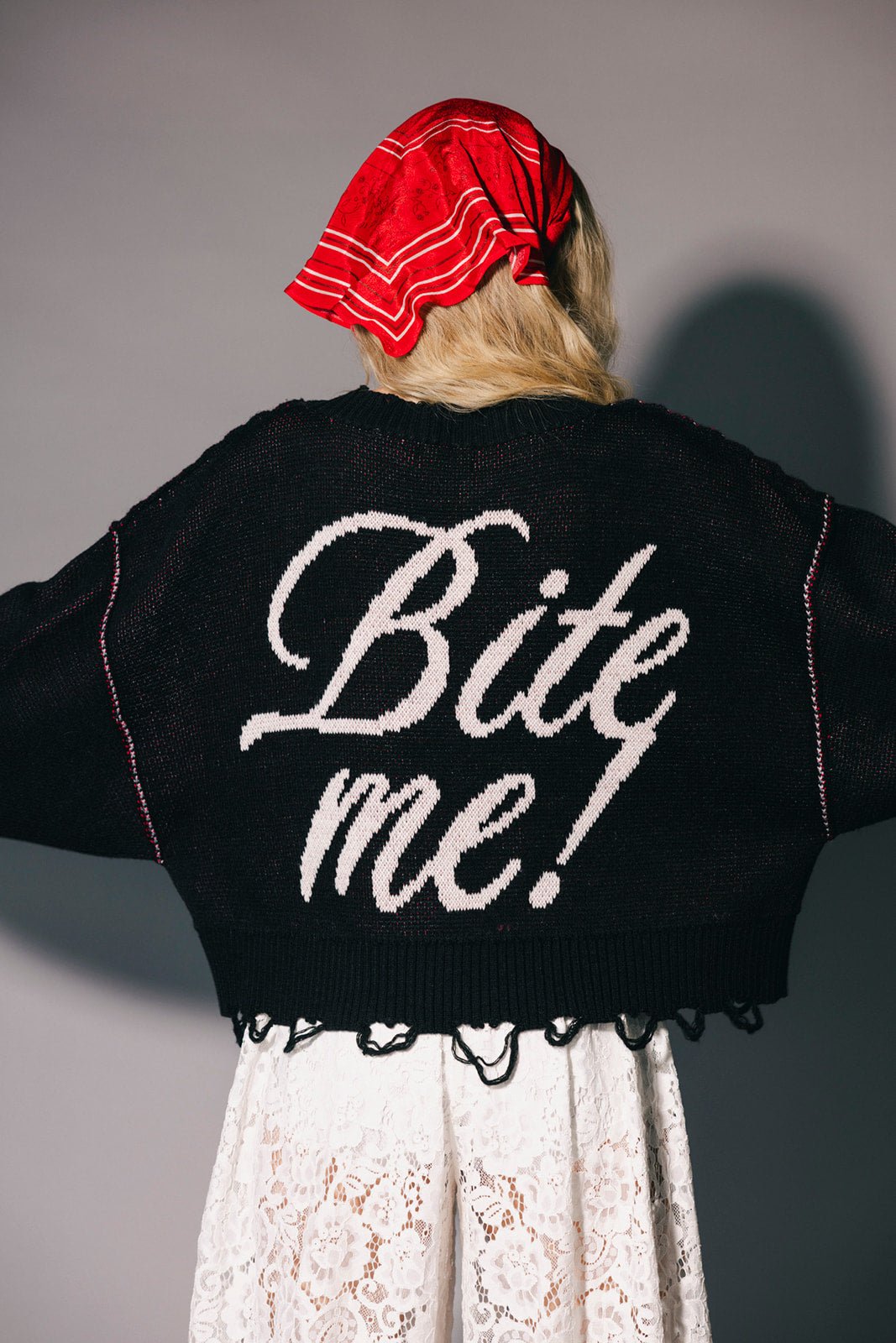 Bite Me Distressed Shark Sweater - Dressed in Lala