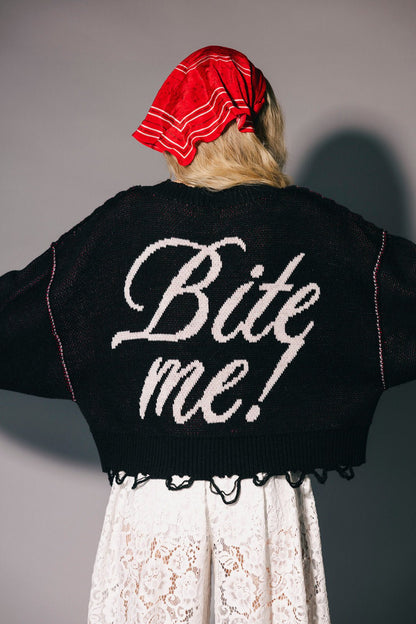 Bite Me Distressed Shark Sweater - Dressed in Lala