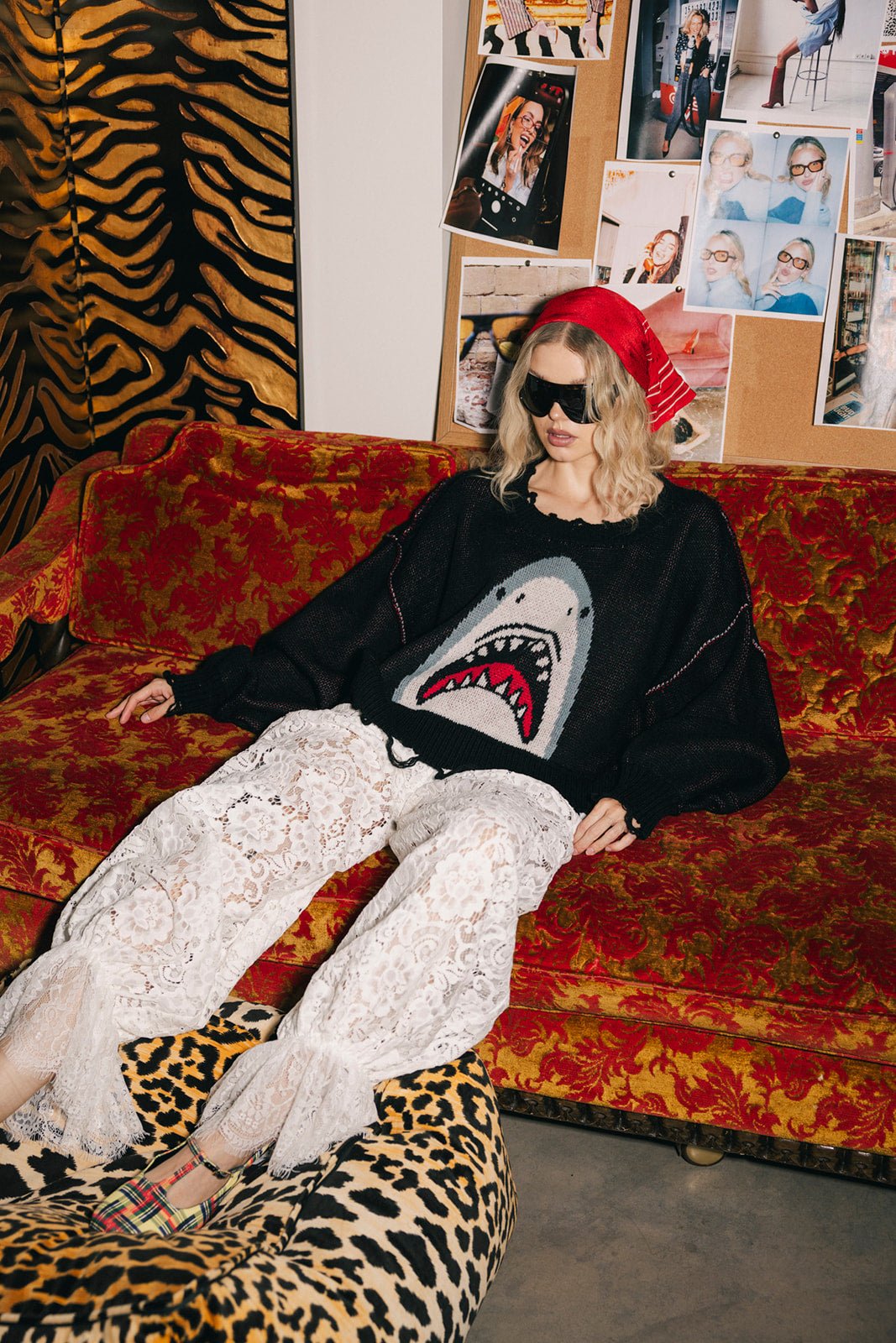 Bite Me Distressed Shark Sweater - Dressed in Lala