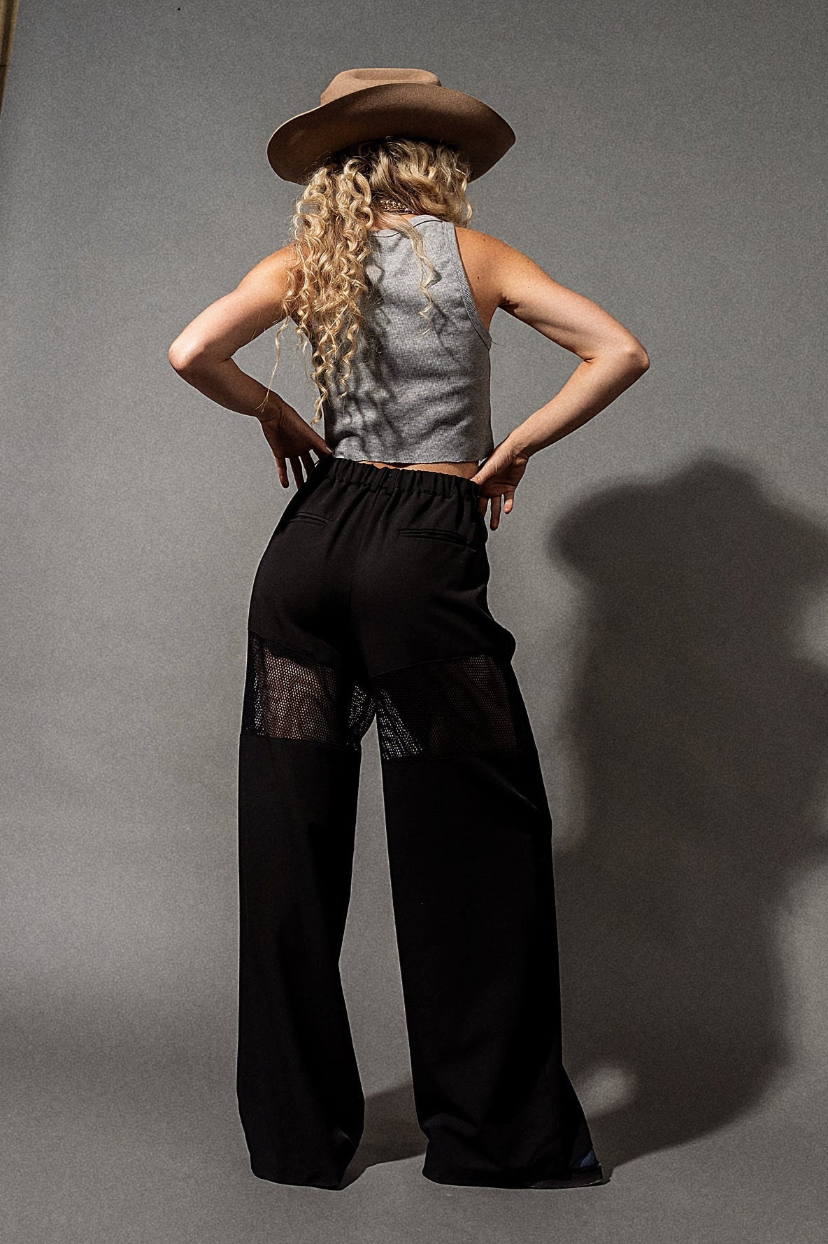 Black Widow Mesh Wide Leg Trousers - Dressed in Lala