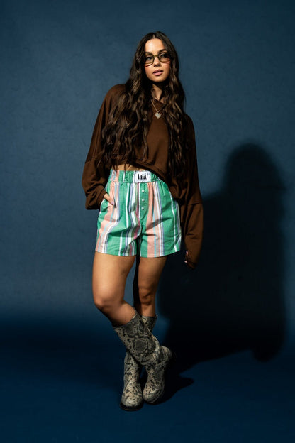 Brat Cropped Pullover in Chocolate Brown - Dressed in Lala