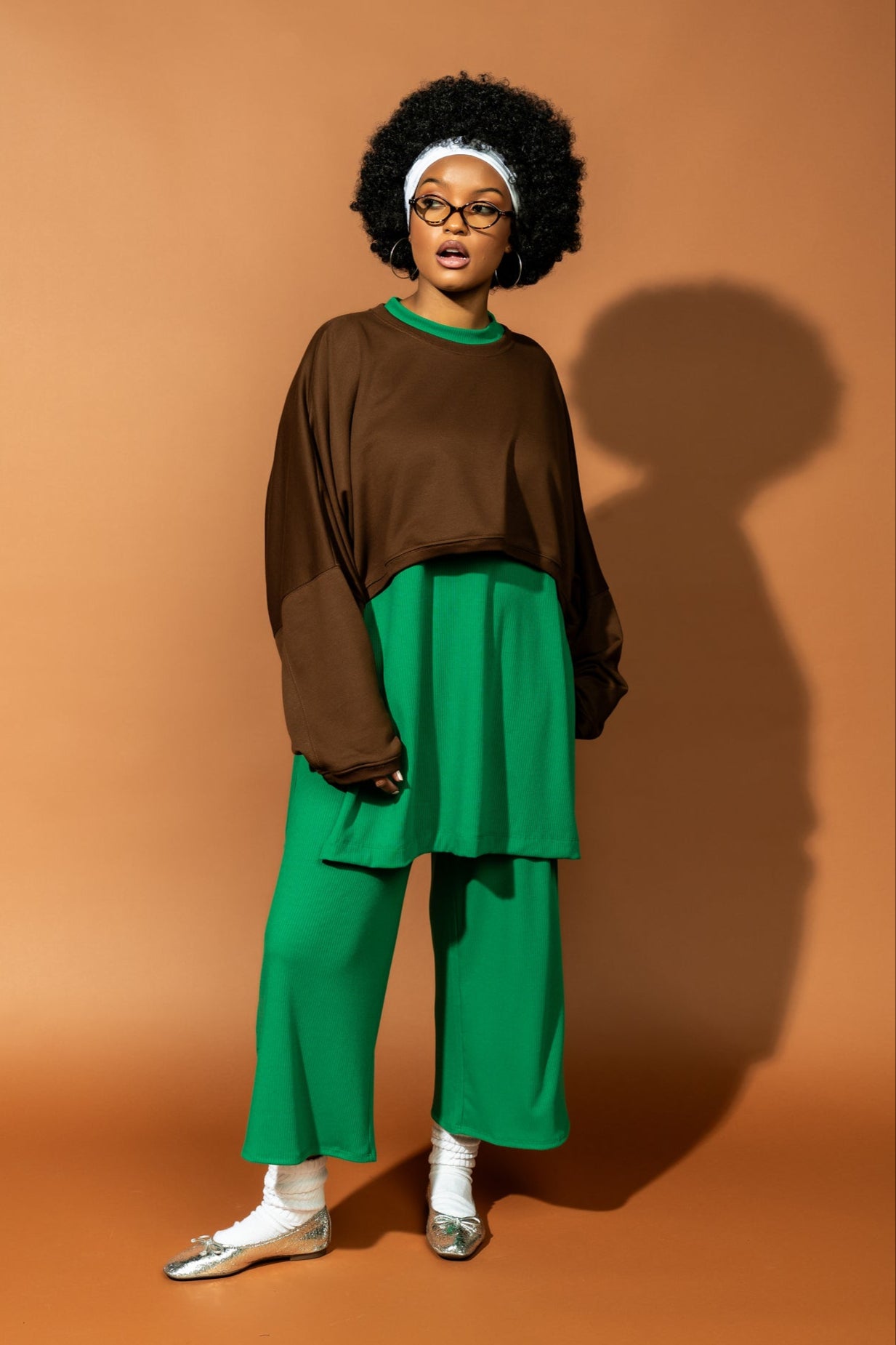 Brat Cropped Pullover in Chocolate Brown - Dressed in Lala