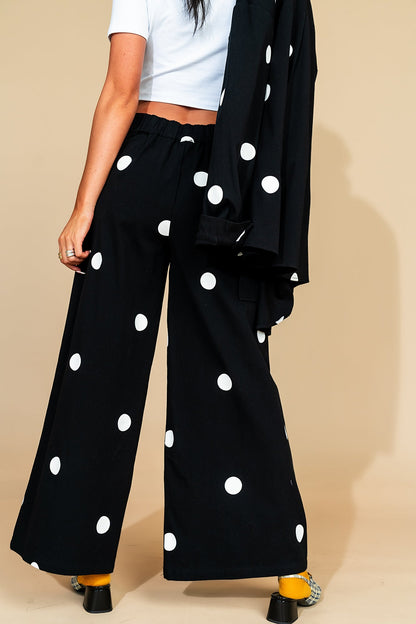 Cause a Scene Wide Leg Pants in Polka Dot - Dressed in Lala