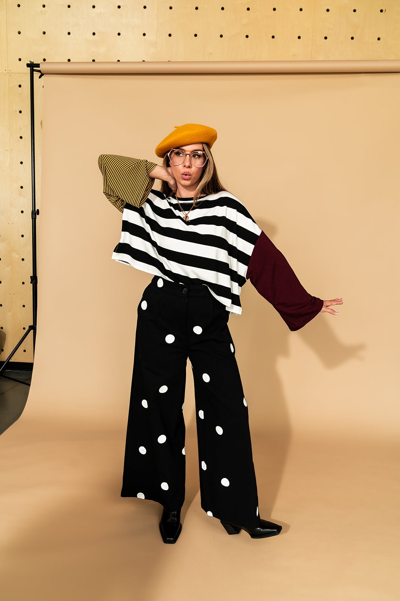 Cause a Scene Wide Leg Pants in Polka Dot - Dressed in Lala