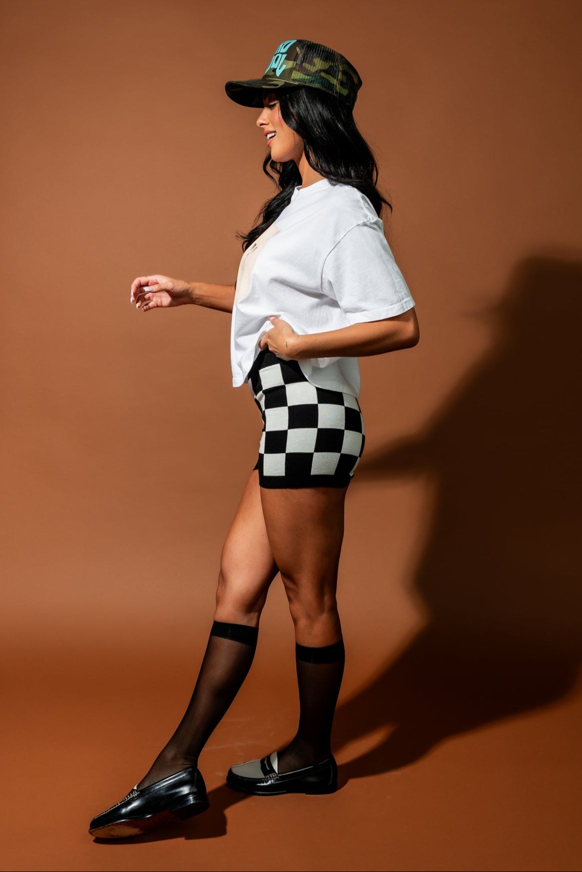 Cha Cha Checkerboard Knit Hot Pants - Dressed in Lala