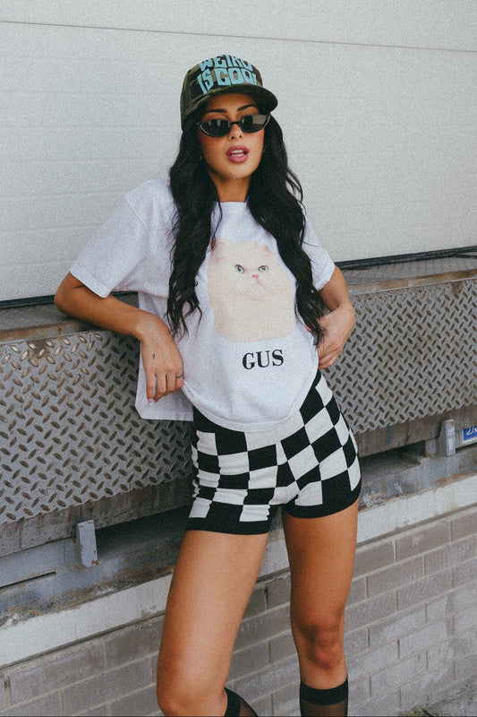 Cha Cha Checkerboard Knit Hot Pants - Dressed in Lala