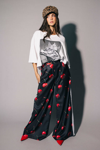 Cherry On Top Wide Leg Trousers - Dressed in Lala