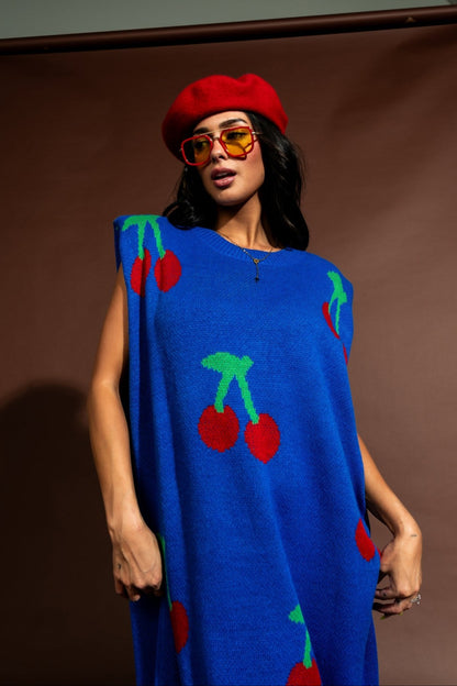 Cherry Pie Oversized Knit Maxi Dress - Dressed in Lala