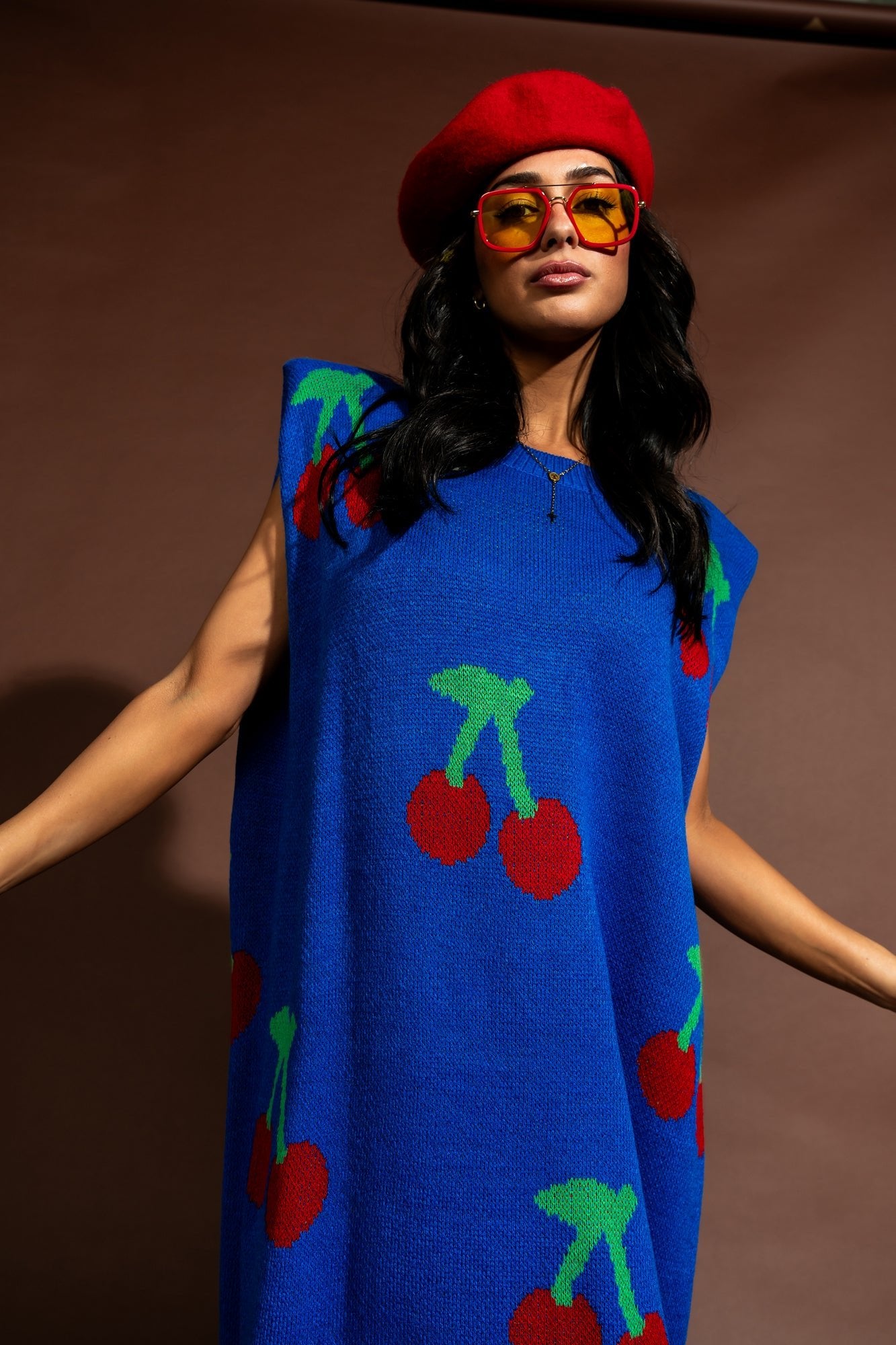 Cherry Pie Oversized Knit Maxi Dress - Dressed in Lala