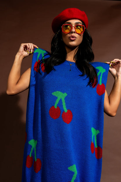 Cherry Pie Oversized Knit Maxi Dress - Dressed in Lala