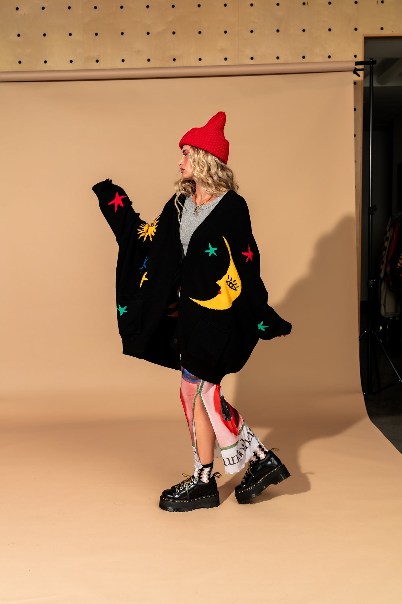 dressed in lala oversized cardigan Dressed in Lala The Most Fun Oversized Smiley Cardigan