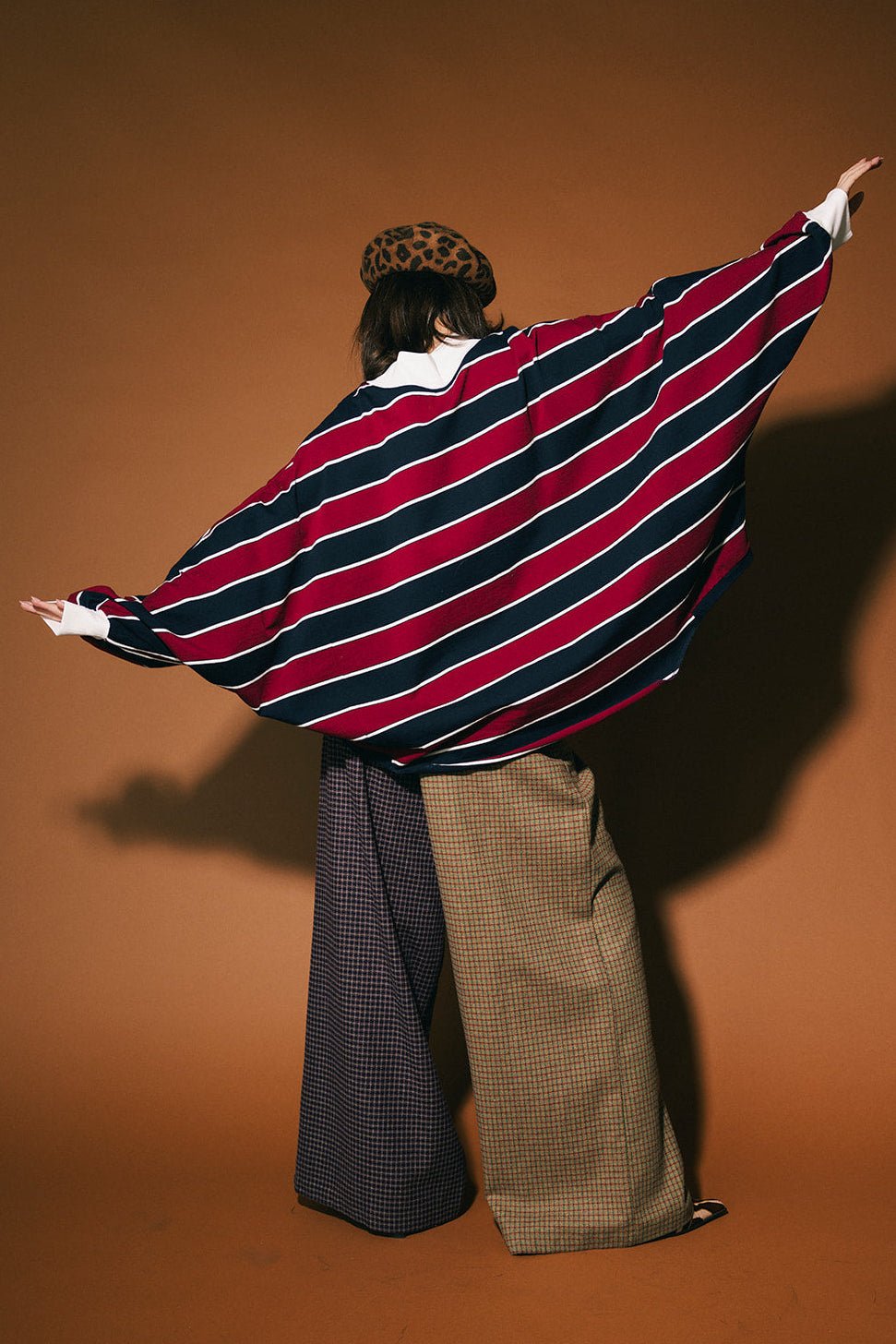 College Dropout Oversized Sweatshirt in Navy + Wine - Dressed in Lala