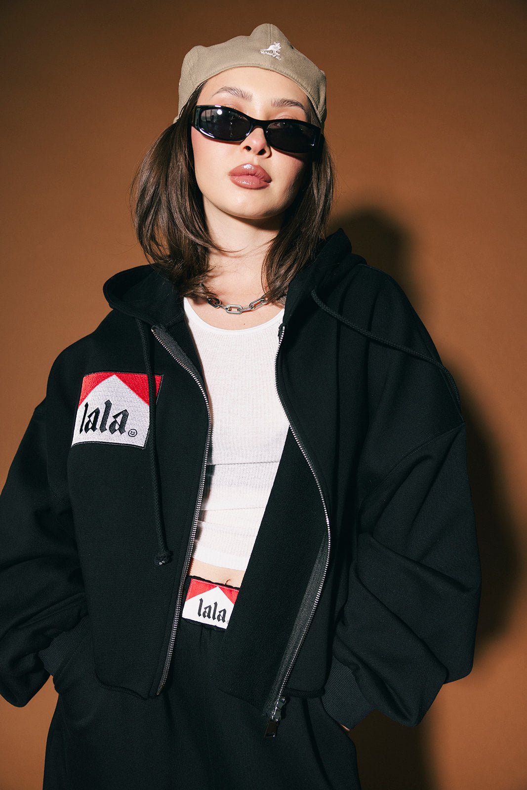 Cross My Heart Cropped Zip Up Hoodie - Dressed in Lala