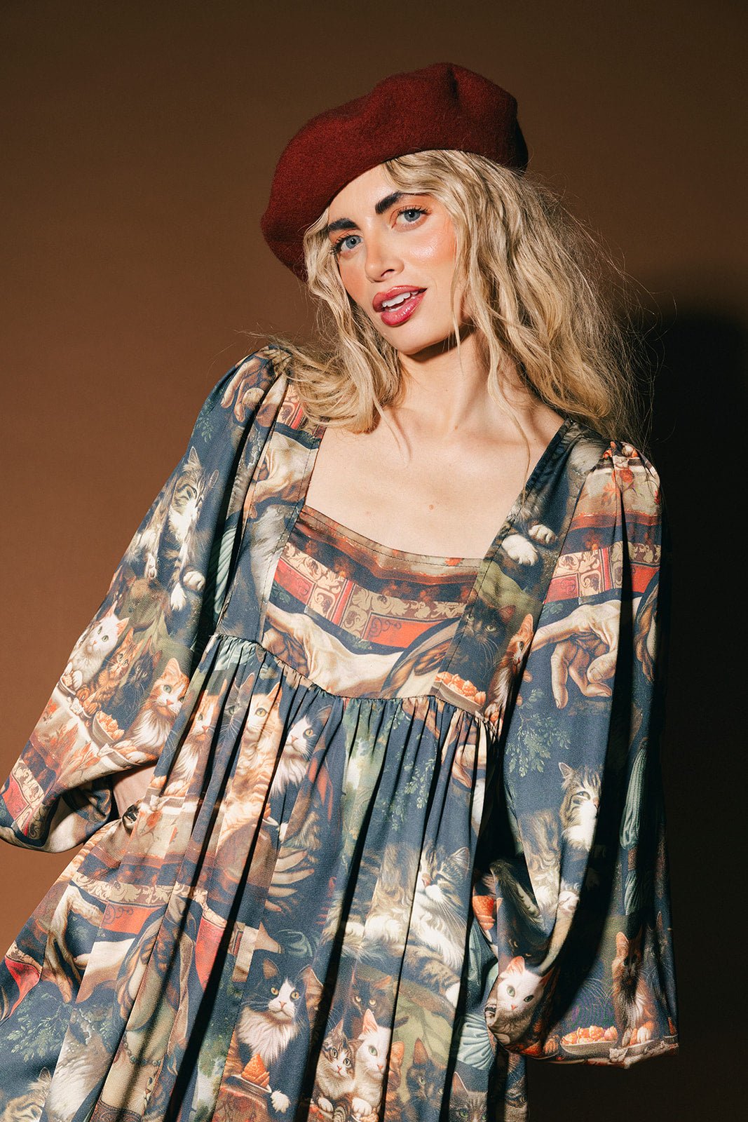 Cult of Cats Satin Bloomer Jumpsuit - Dressed in Lala