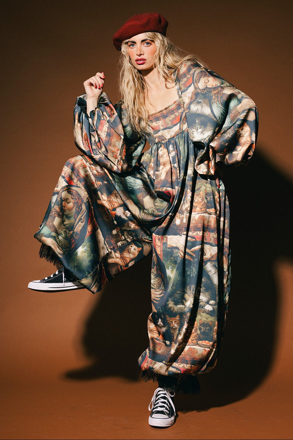 Cult of Cats Satin Bloomer Jumpsuit - Dressed in Lala