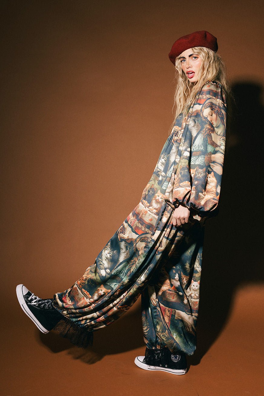 Cult of Cats Satin Bloomer Jumpsuit - Dressed in Lala