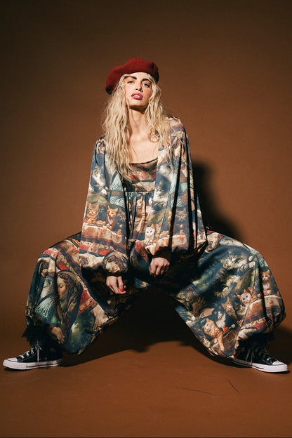 Cult of Cats Satin Bloomer Jumpsuit - Dressed in Lala