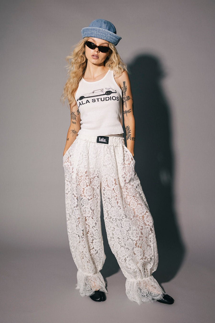 Dancing in the Moonlight Lace Bloomer Pants in White - Dressed in Lala