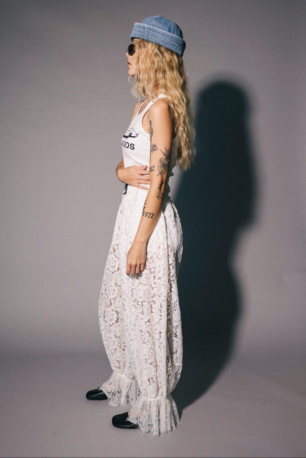 Dancing in the Moonlight Lace Bloomer Pants in White - Dressed in Lala
