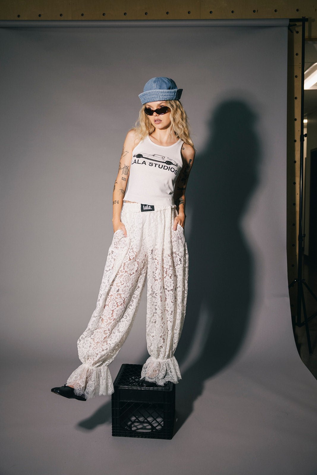 Dancing in the Moonlight Lace Bloomer Pants in White - Dressed in Lala