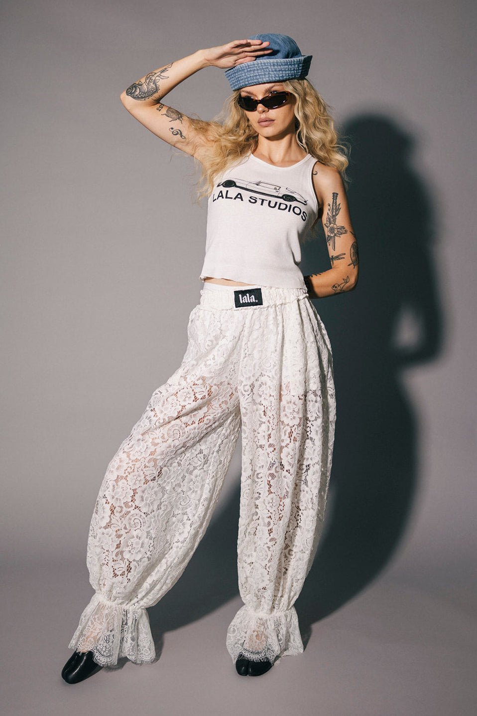 Dancing in the Moonlight Lace Bloomer Pants in White - Dressed in Lala