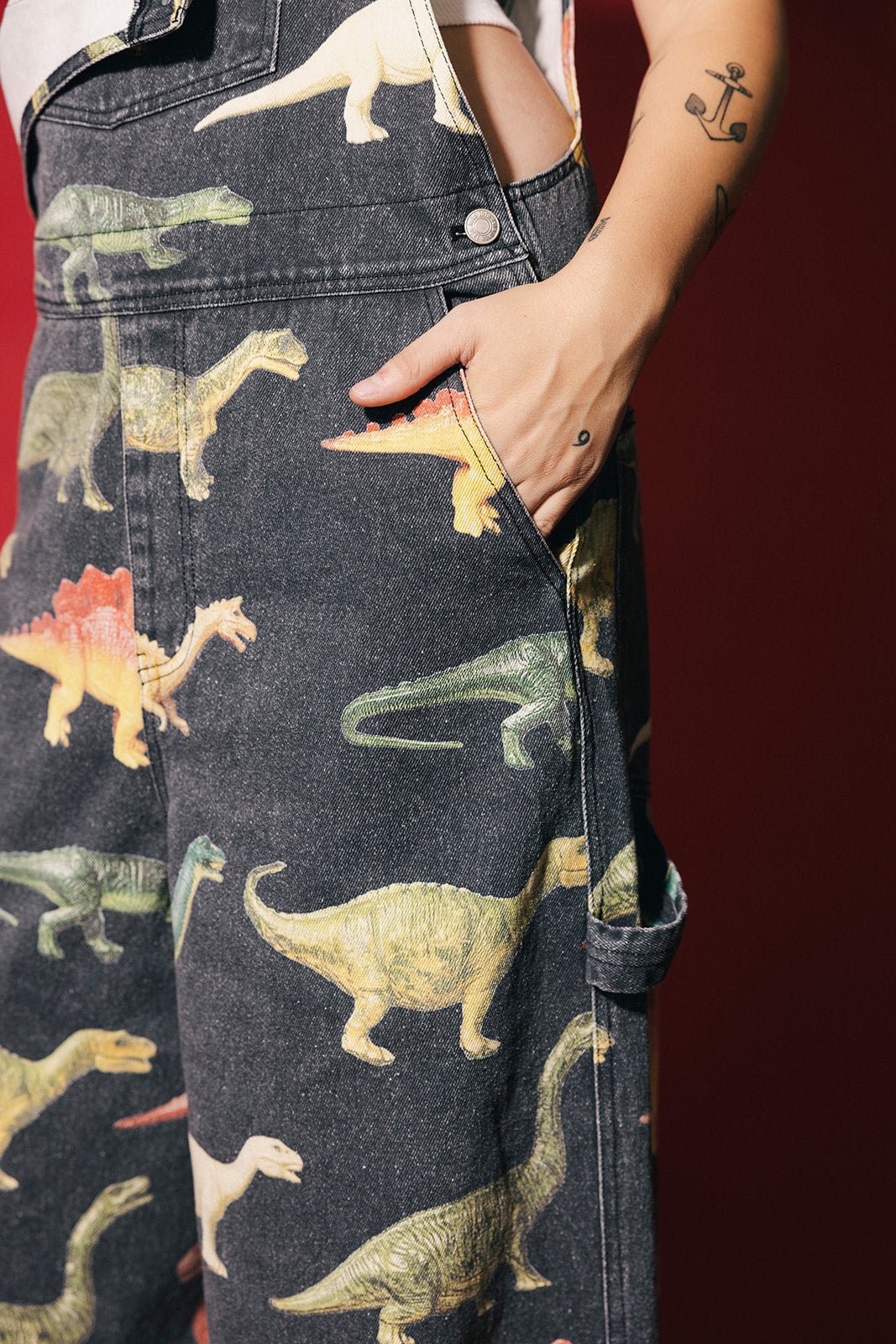 Dino Delirium Wide Leg Workwear Overalls - Dressed in Lala