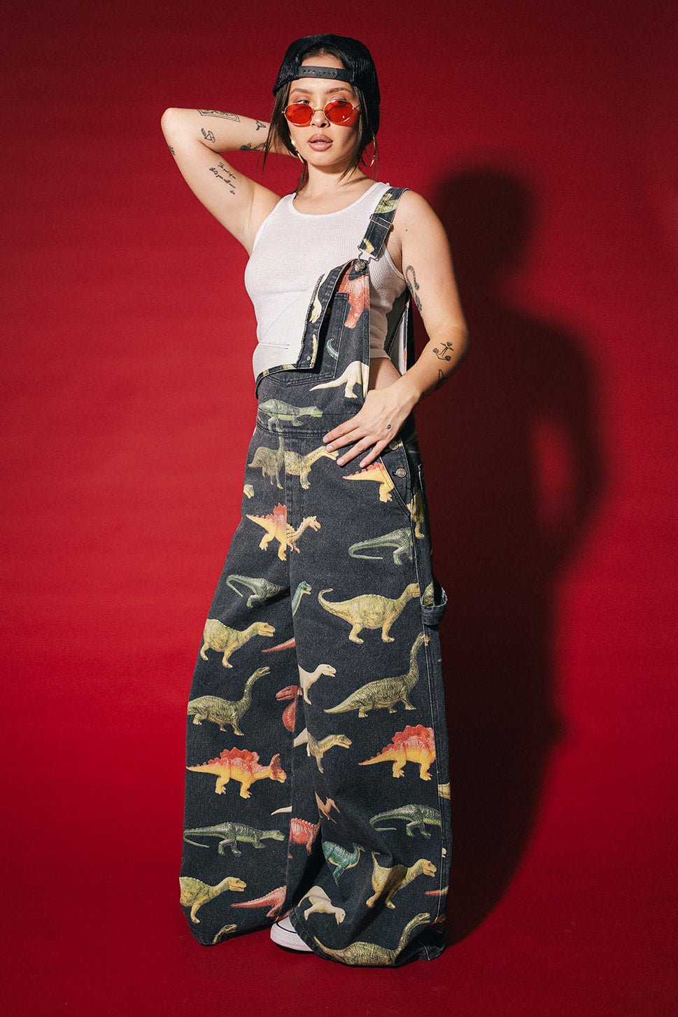 Dino Delirium Wide Leg Workwear Overalls - Dressed in Lala