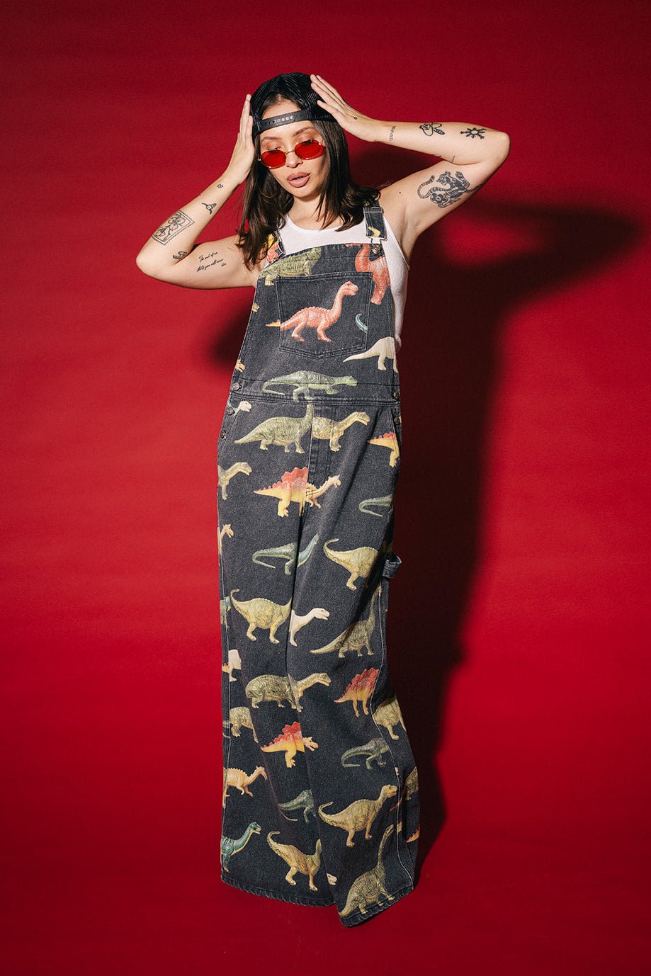 Dino Delirium Wide Leg Workwear Overalls - Dressed in Lala