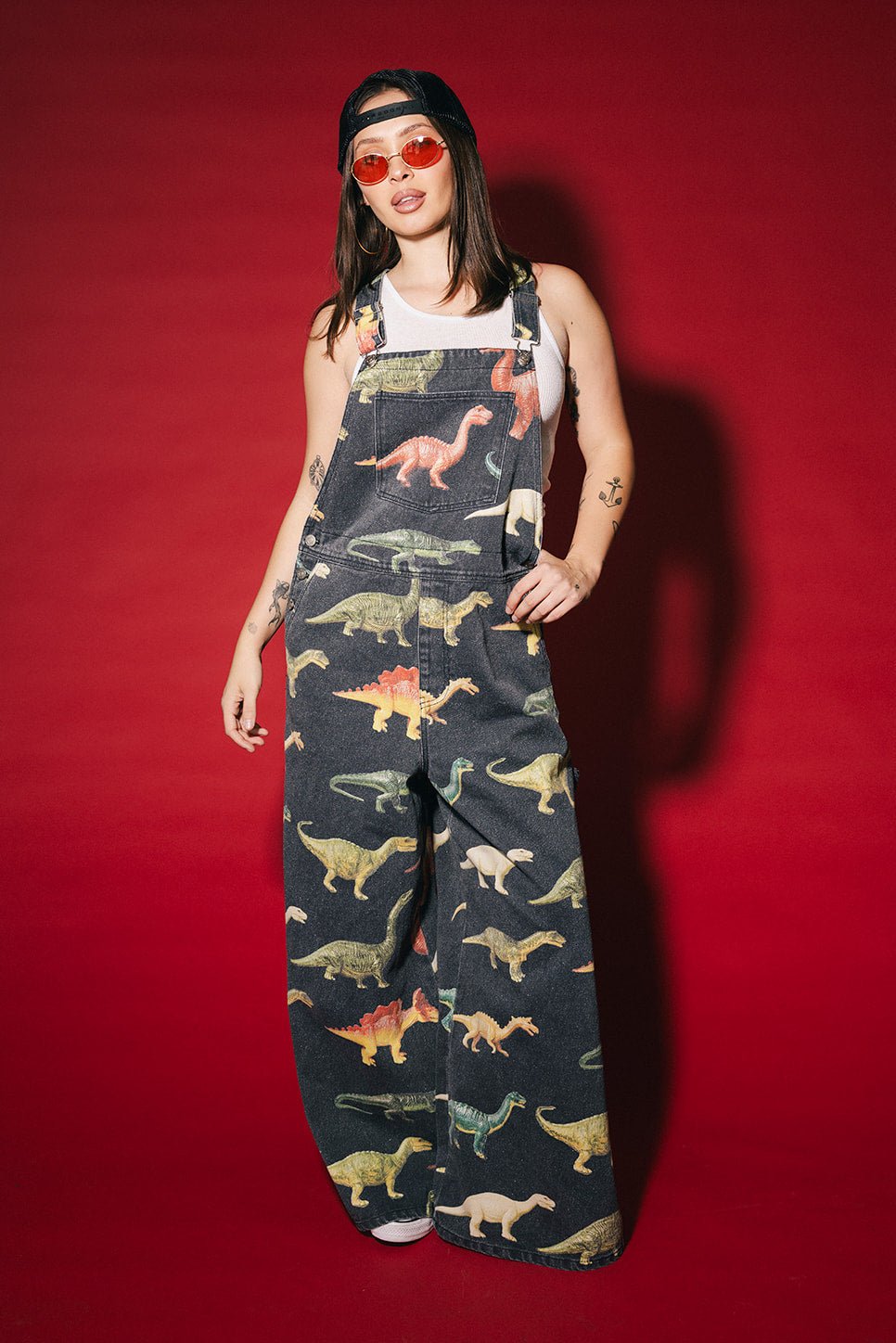 Dino Delirium Wide Leg Workwear Overalls - Dressed in Lala