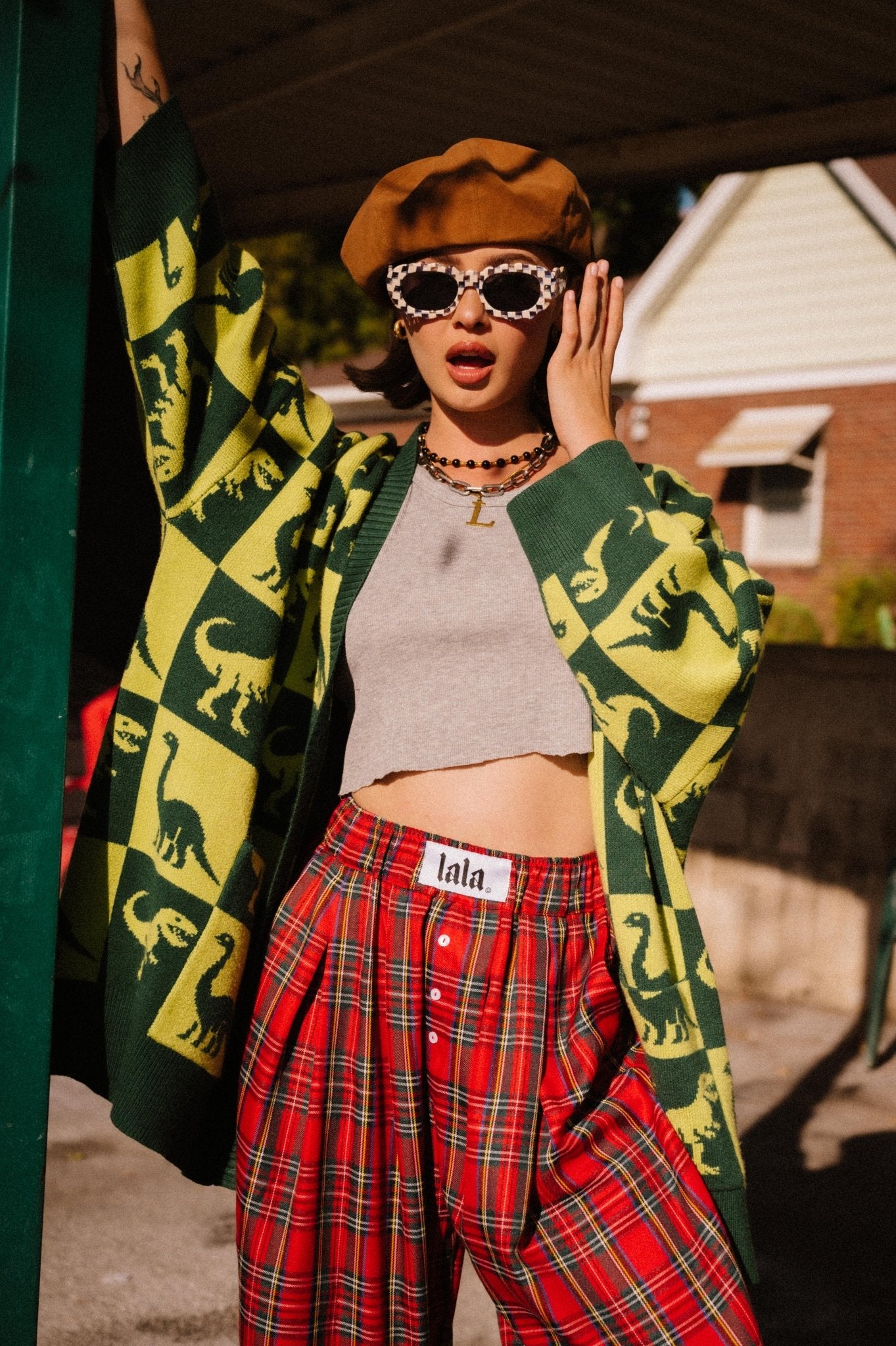 Dino Drama Oversized Cardigan - Dressed in Lala