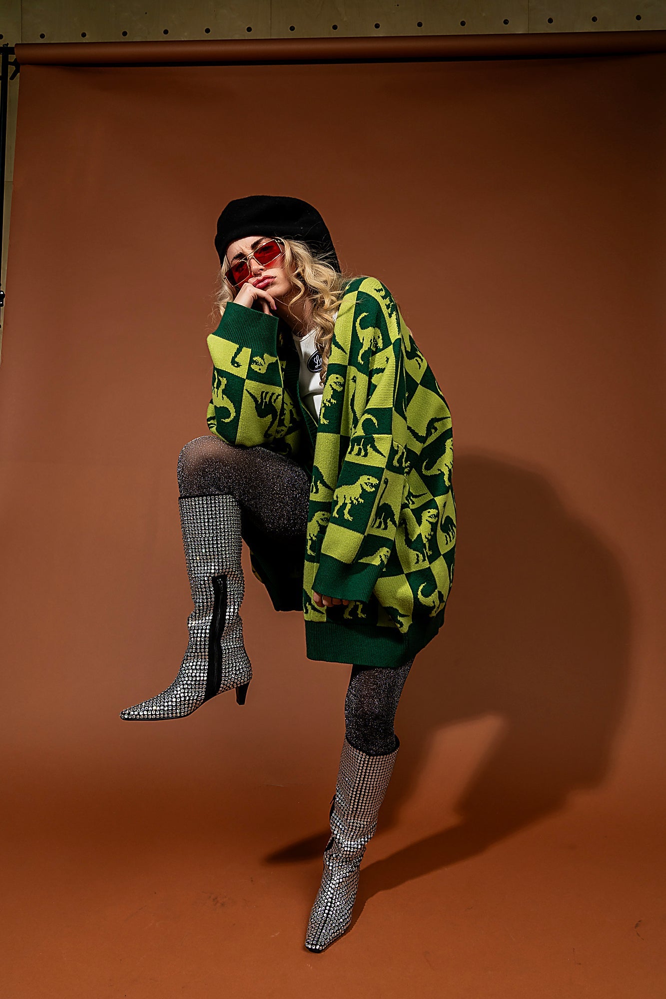 Dino Drama Oversized Cardigan - Dressed in Lala