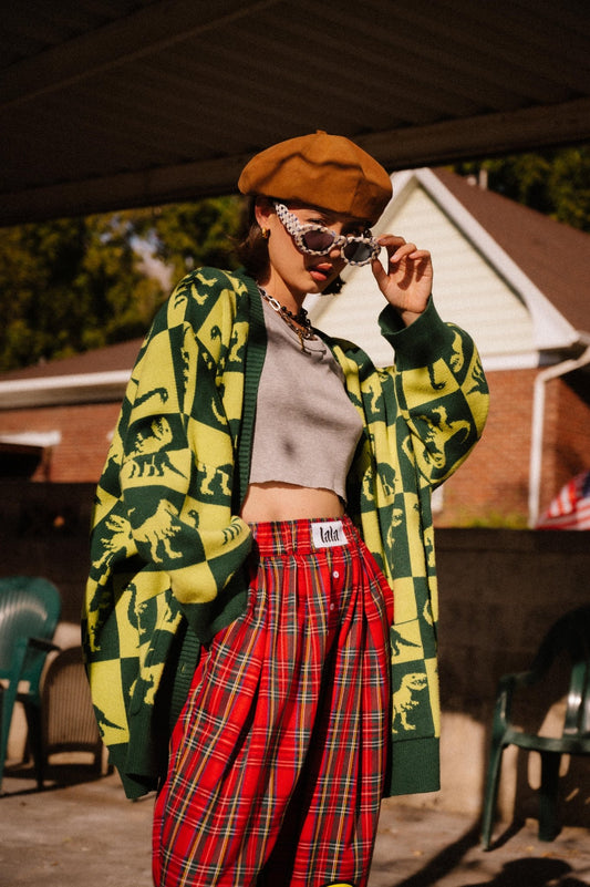Dino Drama Oversized Cardigan - Dressed in Lala