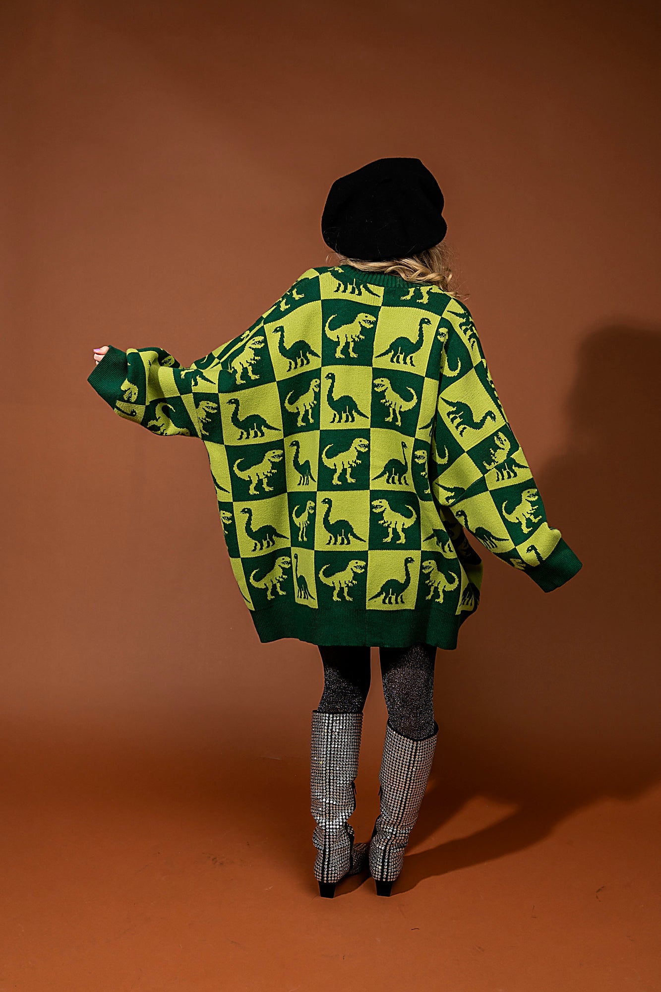 Dino Drama Oversized Cardigan - Dressed in Lala