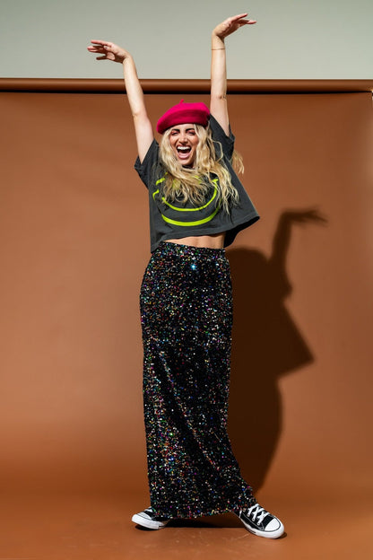 Disco Drama Rainbow Sequin Maxi Skirt - Dressed in Lala