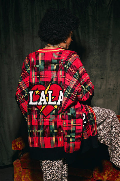 Do It Madly Patched Oversized Plaid Cardigan - Dressed in Lala