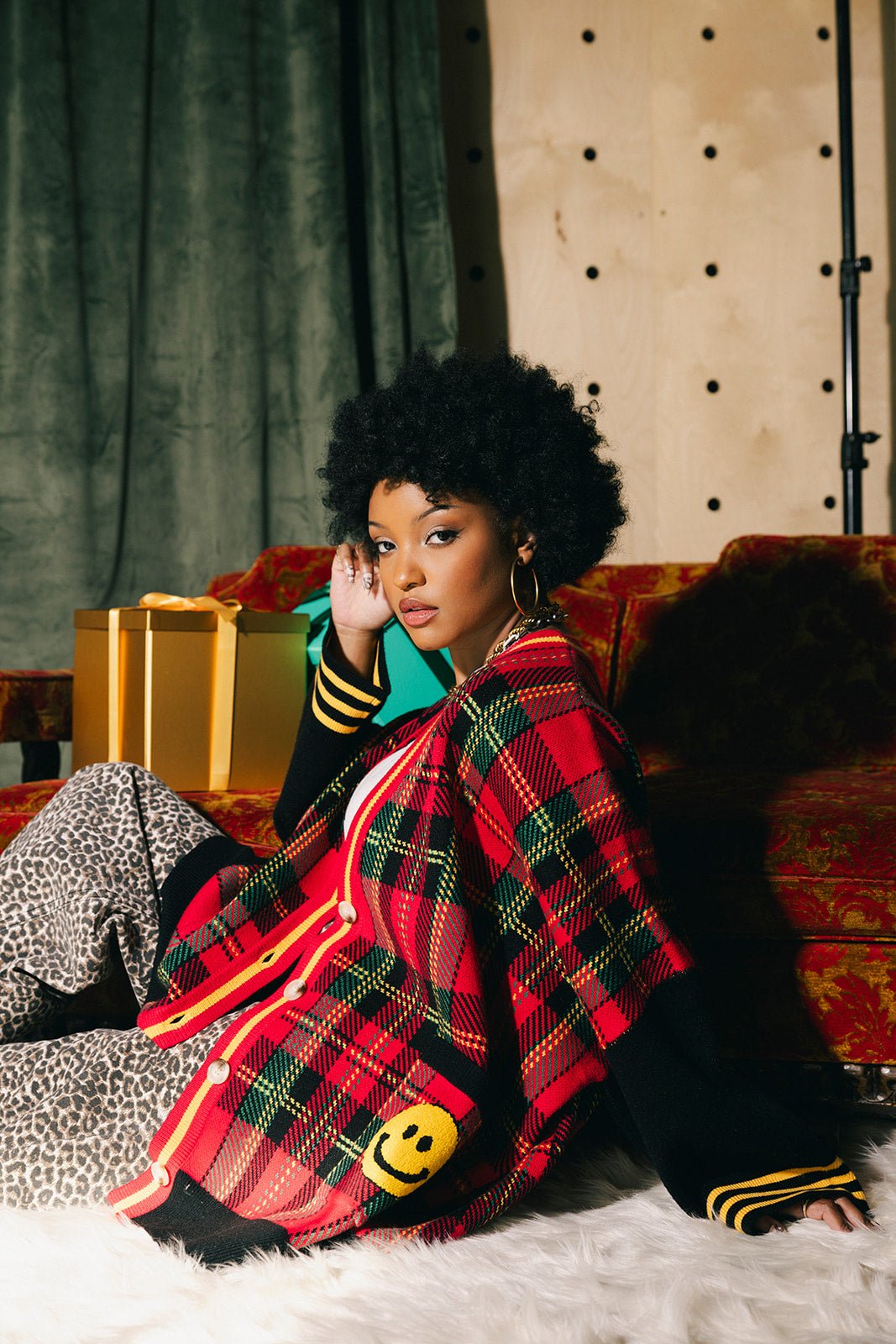 Do It Madly Patched Oversized Plaid Cardigan - Dressed in Lala