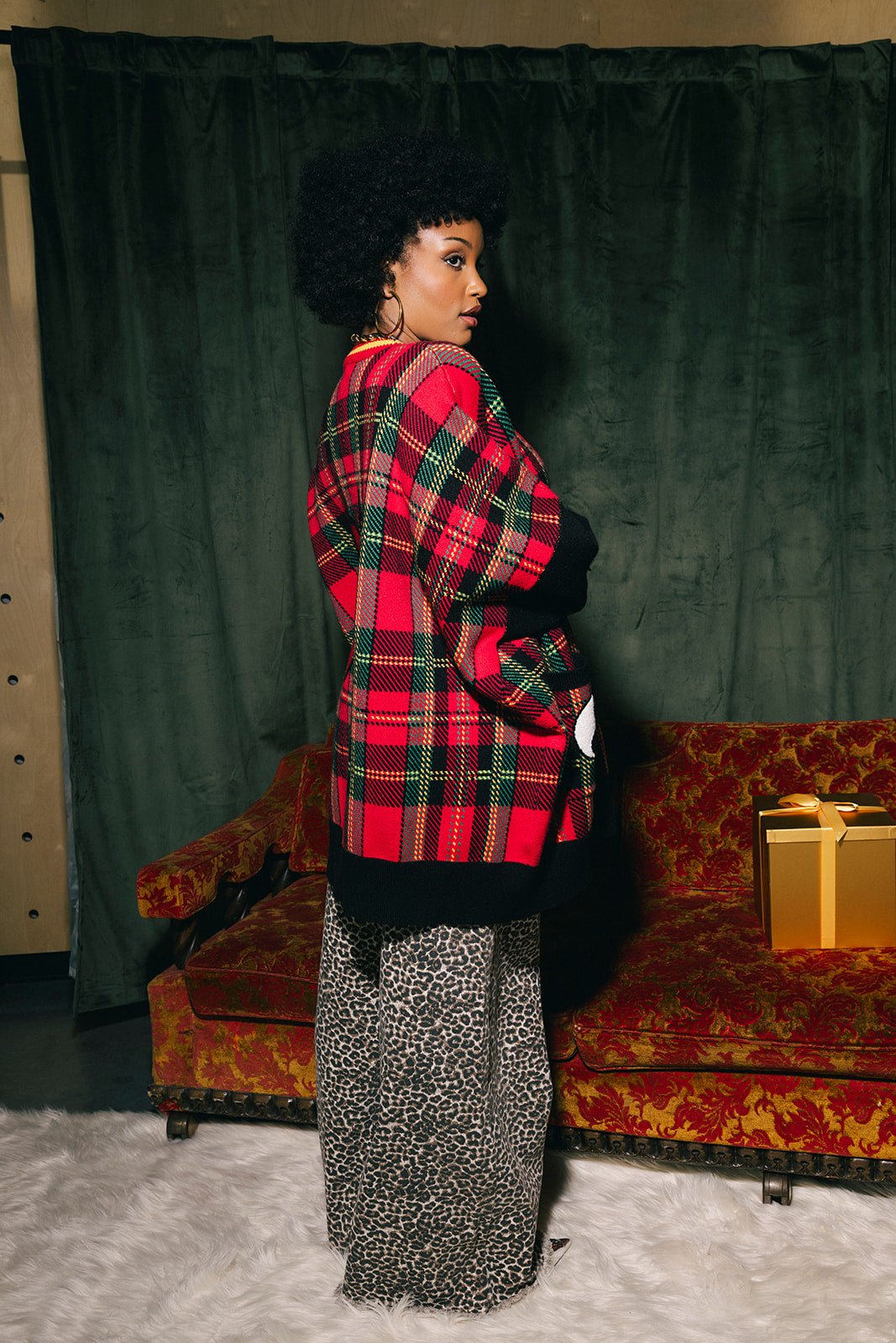 Do It Madly Patched Oversized Plaid Cardigan - Dressed in Lala