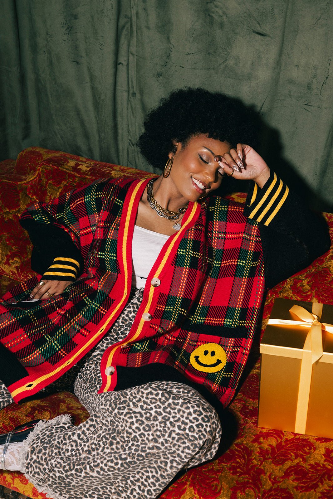 Do It Madly Patched Oversized Plaid Cardigan - Dressed in Lala