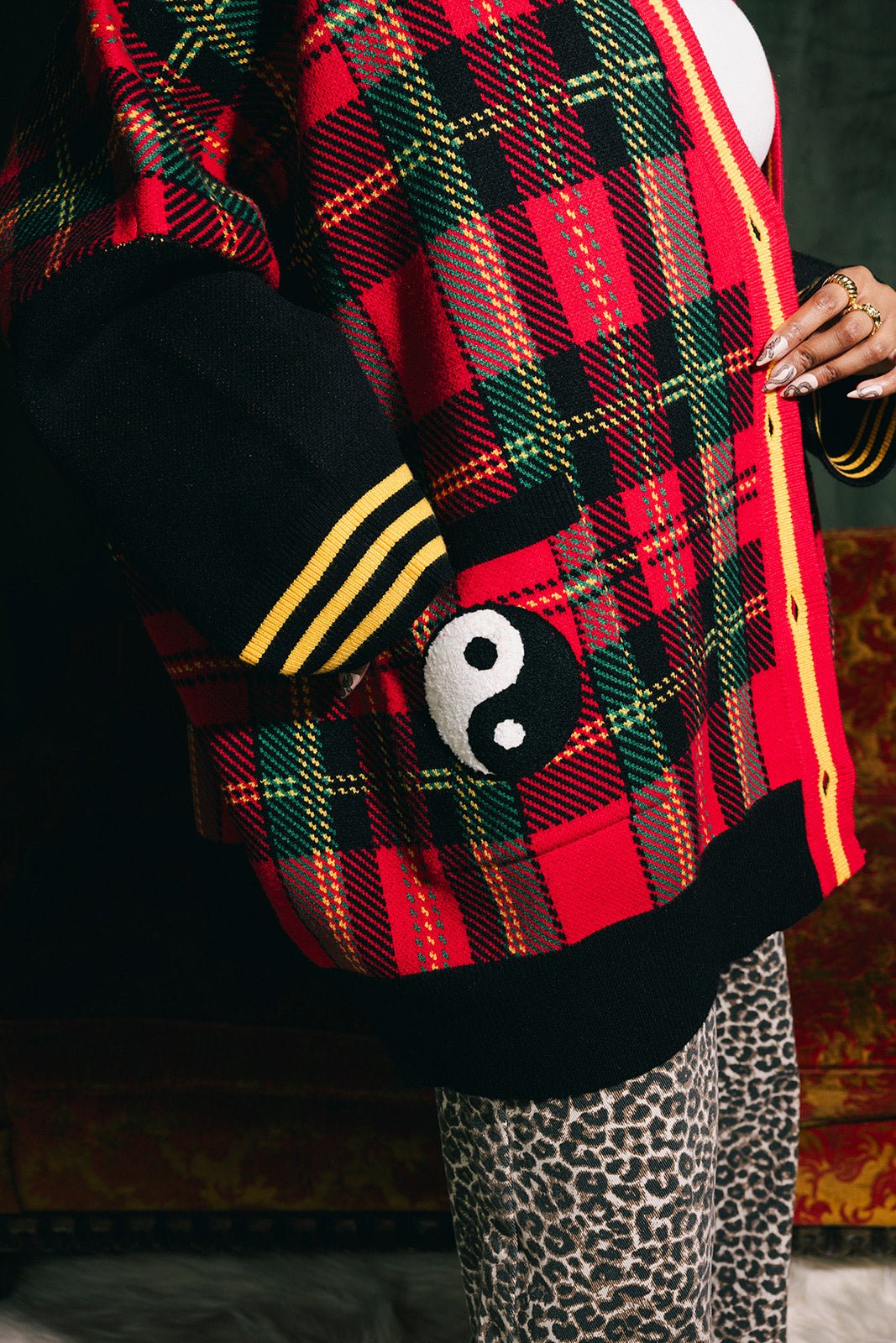 Do It Madly Patched Oversized Plaid Cardigan - Dressed in Lala