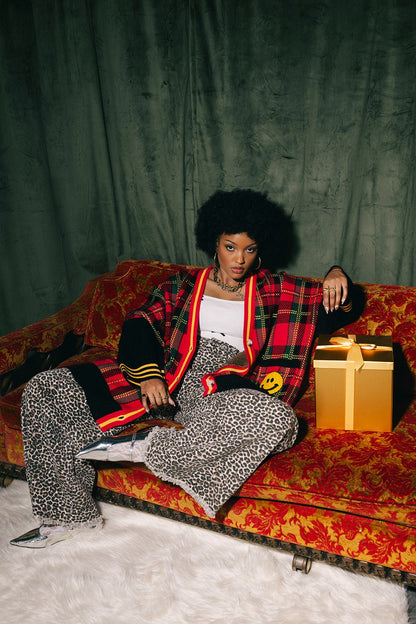 Do It Madly Patched Oversized Plaid Cardigan - Dressed in Lala