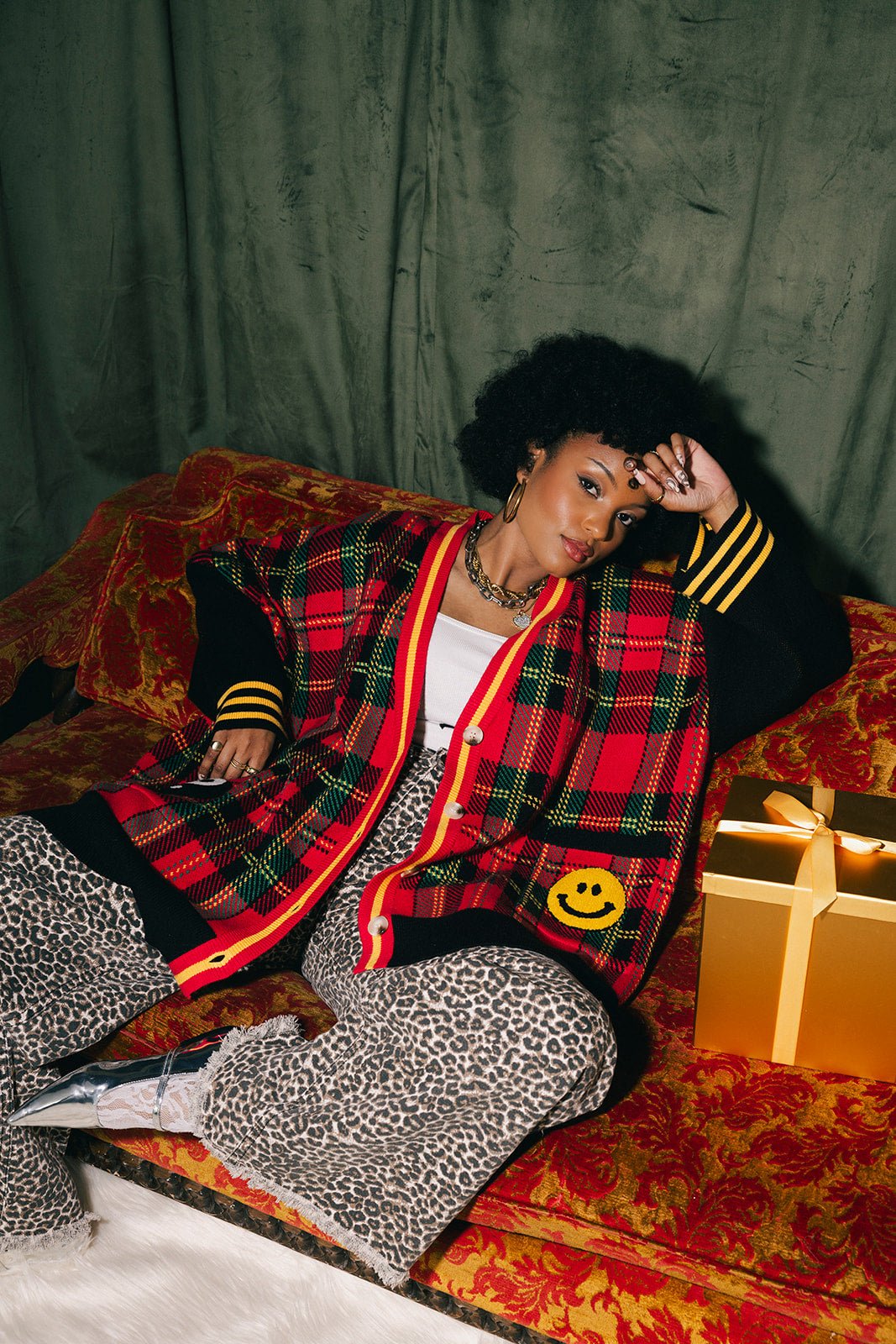 Do It Madly Patched Oversized Plaid Cardigan - Dressed in Lala