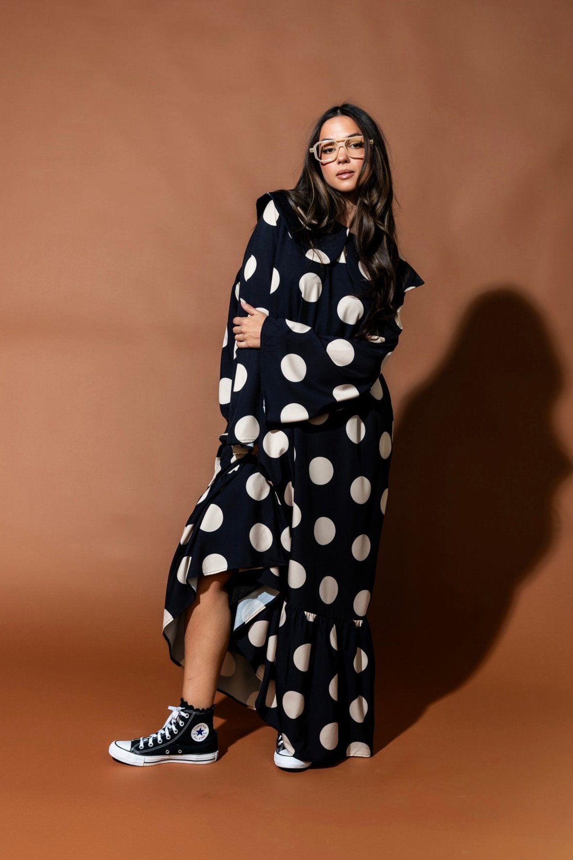 Doing What I Damn Well Please Collared Polka Dot Maxi Dress - Dressed in Lala