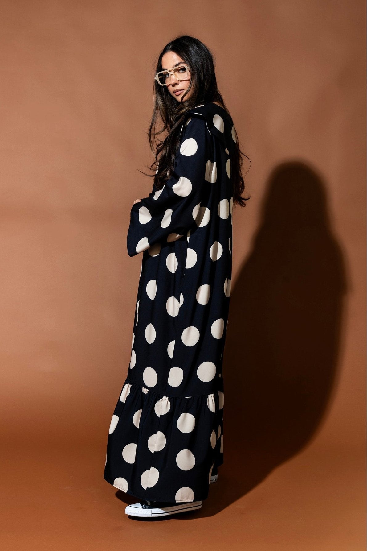 Doing What I Damn Well Please Collared Polka Dot Maxi Dress - Dressed in Lala