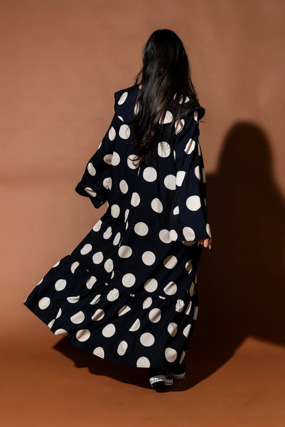 Doing What I Damn Well Please Collared Polka Dot Maxi Dress - Dressed in Lala