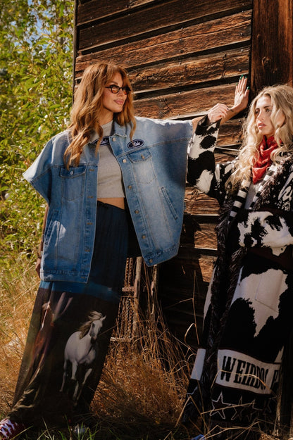 Don’t Fence Me In Oversized Denim Vest - Dressed in Lala